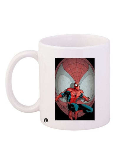 Spiderman Printed Ceramic Coffee Mug White/Red/Blue 11ounce