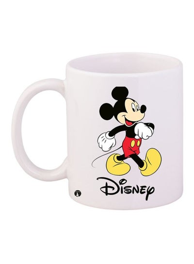 Mickey Mouse Printed Coffee Mug White/Black/Red 11ounce