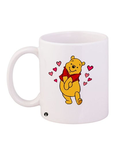 Winnie The Pooh Printed Coffee Mug White/Yellow/Red 11ounce