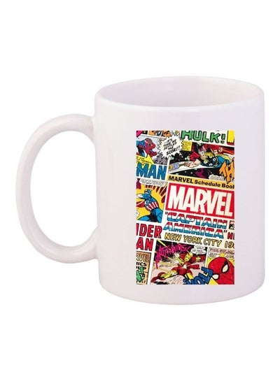 Marvel Printed Coffee Mug White/Red/Yellow 11ounce