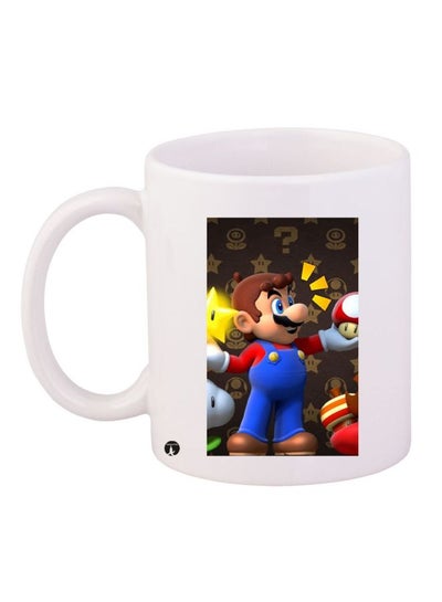 Super Mario Printed Coffee Mug White/Red/Blue 11ounce