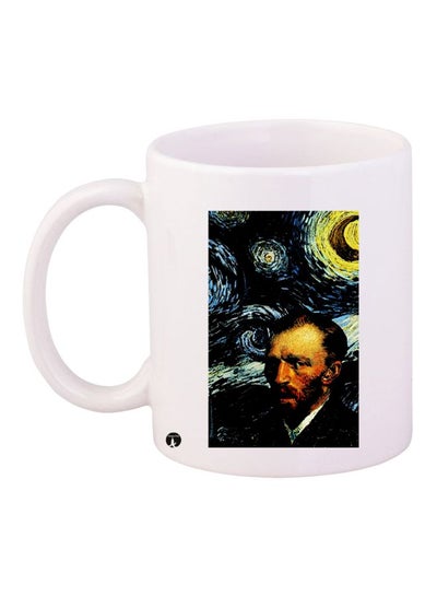 Van Gogh Printed Coffee Mug White/Blue/Yellow 11ounce