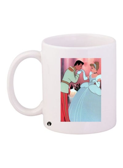 Cinderella Cartoon Printed Coffee Mug White/Blue/Red 11ounce