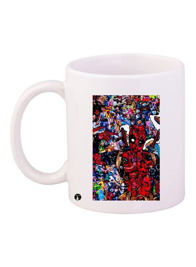 Superheroes Printed Coffee Mug White/Red/Blue 11ounce