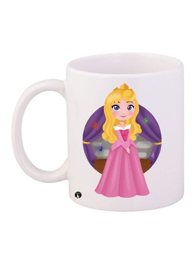 Princess Aurora Printed Coffee Mug White/Pink/Purple 11ounce