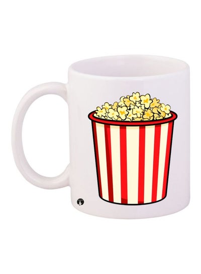 Popcorn Printed Coffee Mug White/Red/Yellow 11ounce