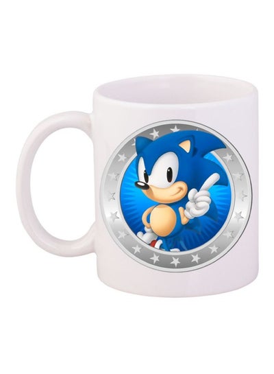 Sonic The Hedgehog Printed Coffee Mug White/Blue/Beige 11ounce