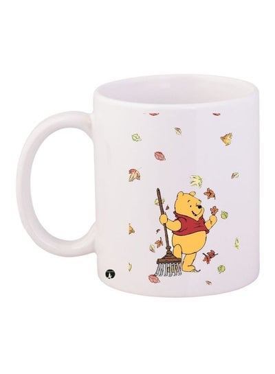 Winnie The Pooh Printed Coffee Mug White/Red/Yellow 11ounce