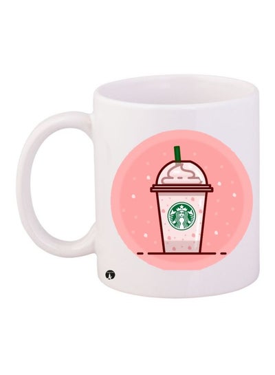 Starbucks Printed Coffee Mug White/Pink/Green 11ounce