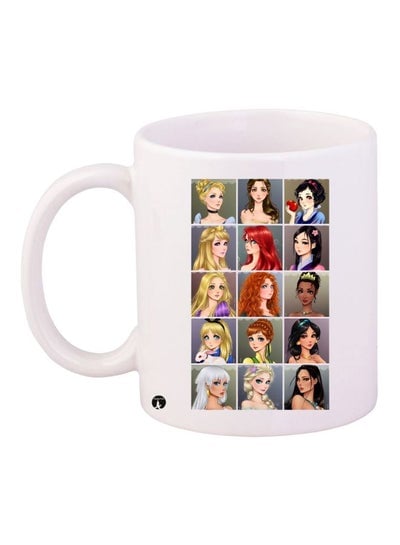 Disney Princess Printed Coffee Mug White/Red/Black 11ounce