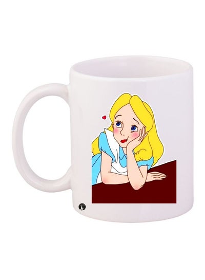 Disney Princess Themed Coffee Mug White/Yellow/Brown 11ounce