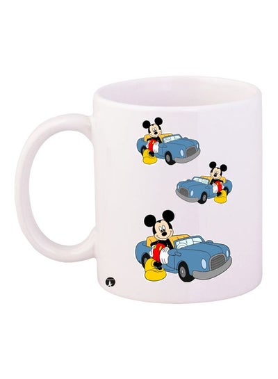 Mickey Mouse Printed Ceramic Coffee Mug White/Blue/Red 11ounce