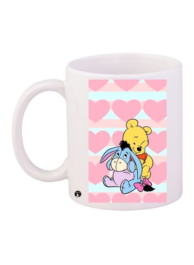 Winnie-The-Pooh Printed Coffee Mug White/Blue/Pink 11ounce