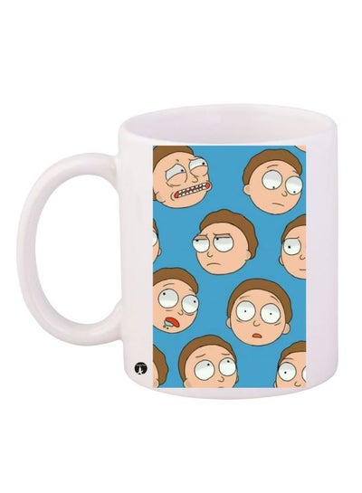 Rick And Morty Printed Coffee Mug White/Blue/Brown 11ounce