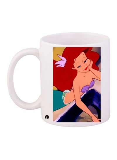 Disney Mermaid Printed Coffee Mug White/Green/Red 11ounce