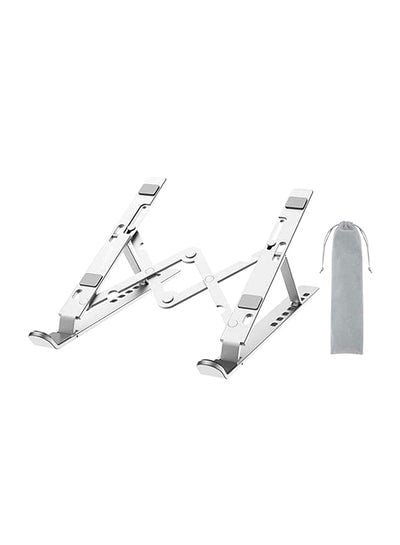 Foldable Aluminum Laptop Stand Silver