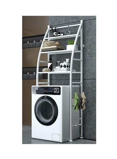 3 Tier Bathroom Laundry Washing Machine Shelf Rack White 64x25x167cm