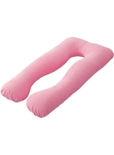 Premium U Shape Comfortable Pregnancy Pillow Cotton Pink 80 x 120cm