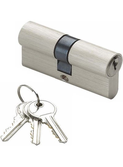 Double Cylinder Door Lock With 3 Keys Silver/Blue/Black 80millimeter