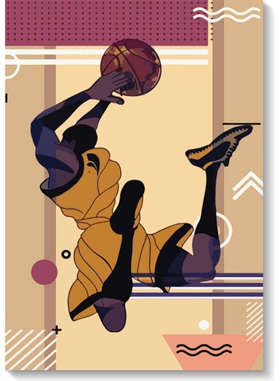 Basketball Player Wall Art Painting Multicolour 40x60cm