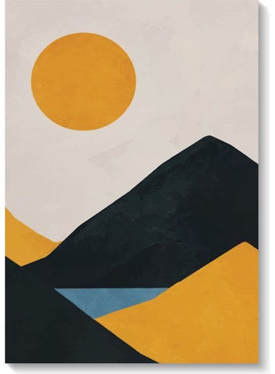 Abstract Sun And Mountain Wall Art multicolour 40 x 60cm