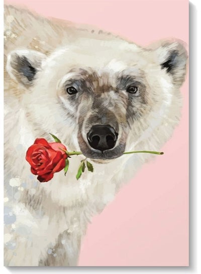 Romantic Polar Bear Wall Art Multicolour 40x60cm