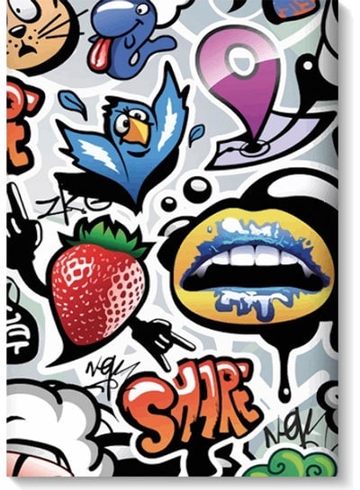 Graffiti Art Themed Wall Art Painting Multicolour 40x60cm