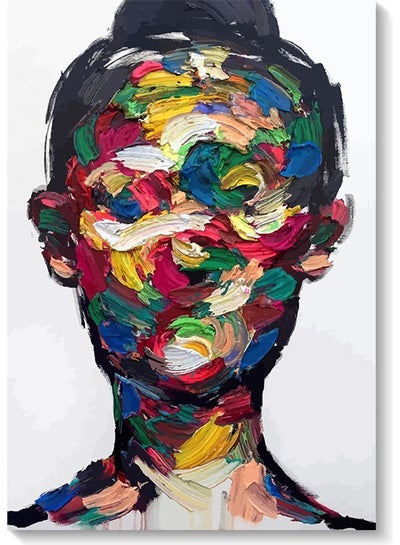 Woman Face Colour Themed Wall Art Painting Multicolour 40x60cm