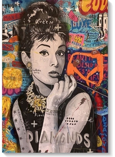 Audrey Hepburn Pop Wall Art Multicolour 40x60cm