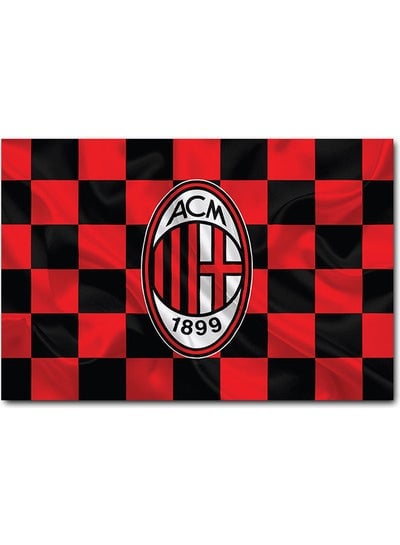 AC Milan FC Wall Art Red/Black 40x60cm