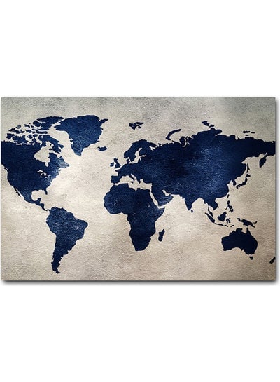 World Map Printed Wall Art Multicolour 40x60cm