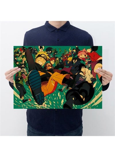Home Supplies Naruto Anime Retro Kraft Paper Poster Wall Sticker Multicolour 60 x 90cm