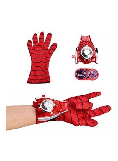 Soft Fabric Spiderman Gloves With Disc Launcher