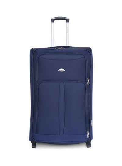 Soft Shell Medium Checked Luggage Trolley for Unisex Ultra Lightweight Expandable Suitcase With 2 Wheels Blue