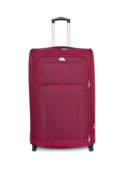 Soft Shell Cabin Size Luggage Trolley Expandable Ultra Lightweight Suitcase With 2 Wheels Burgundy
