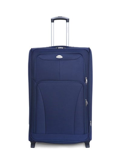Soft Shell Travel Bag Cabin Size Luggage Trolley Expandable Ultra Lightweight Suitcase With 2 Wheels Blue