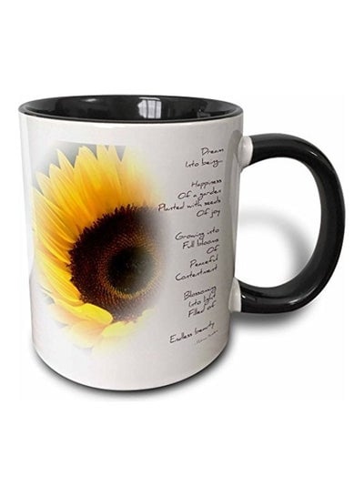 3dRose mug_36148_4"Sunflower Dream Poem- Inspirational Poetry- Flowers" Two Tone Black Mug, 11 oz, Multicolor Multicolor 11 ozounce