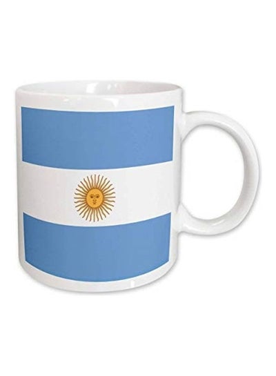 Argentina Flag Printed Mug White/Blue 15ounce