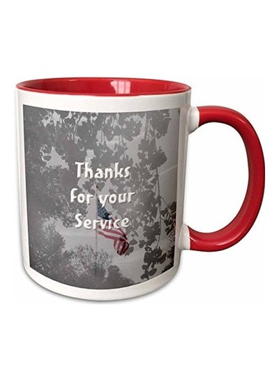 Thank You For Your Printed Mug Grey/Red/White 11ounce