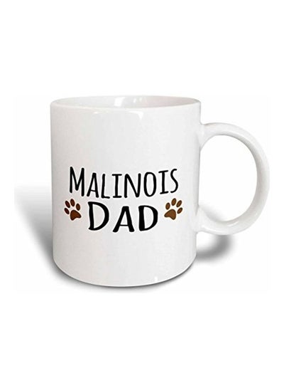 Malinois Dad Printed Mug White/Black/Brown 325ml