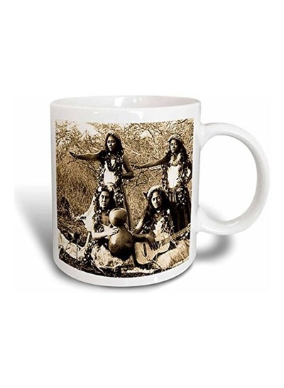 Vintage Hula Girls Sepia - Ceramic Mug Multicolour 15 ozounce