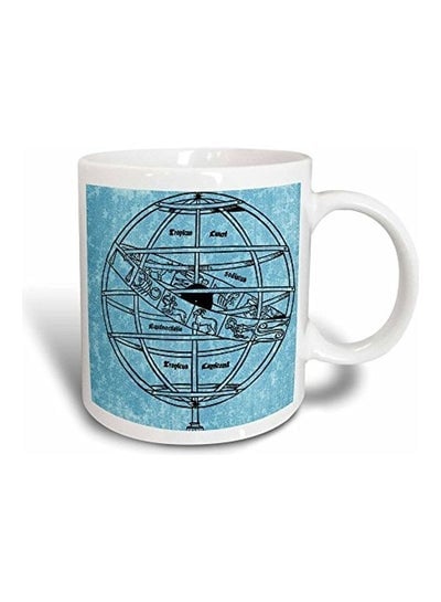 Astrology Globe Signs Of The Zodiac Magic Transforming Mug Black/White/Blue 3.8 x 4 x 3inch