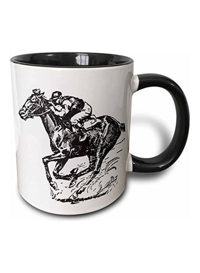 Jockey And Horse Racing Mug Multicolour 11 ozounce