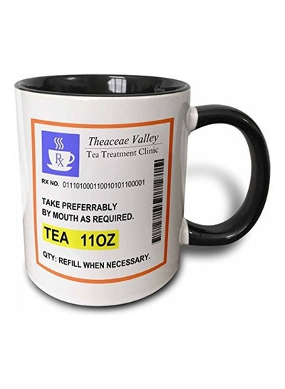 Funny Prescription Humorous Prescribed Cup of Tea Joke Medicine Mug Multicolour 11 ozounce