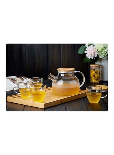 Heat Resistant Glass Teapot Set Clear 1000ml