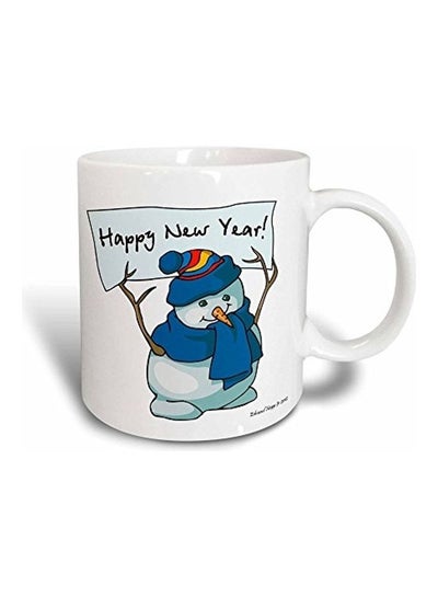 Happy New Year Snowman Printed Mug Multicolour