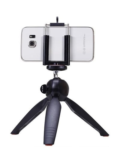 YunTeng 228 Mini Tripod with Phone Holder Clip Desktop tripod For camera for mobile phone Black