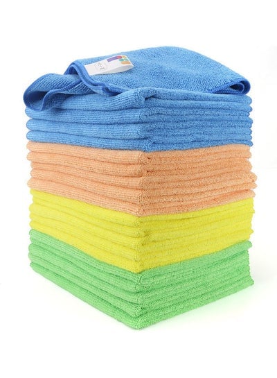 20-Piece Multi-Functional Microfiber Cleaning Towels Multicolour 31x21x5cm