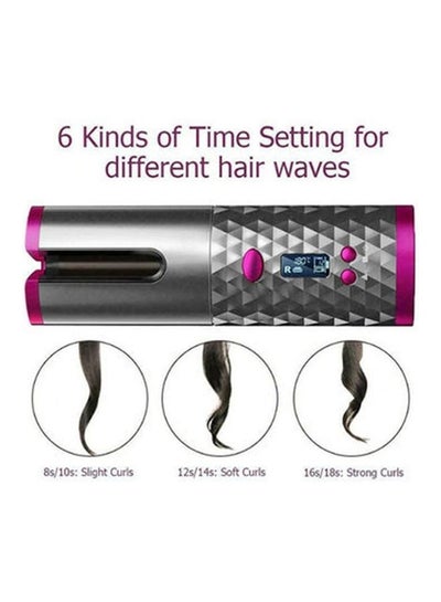 Rechargeable Cordless Automatic Hair Curler Silver/Pink/Black