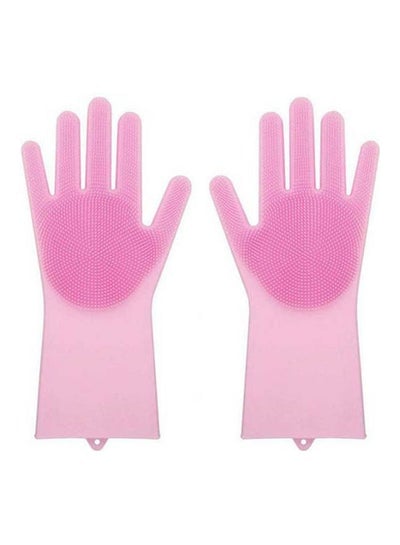 Upgraded Magic Reusable Silicone Gloves With Wash Scrubber Heat Resistant For Cleaning, Household, Washing The Car, Washing Pets Multicolour